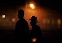 Silhouette of Asmussen and his father. 